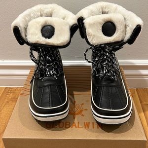 Black and White Snow Boots